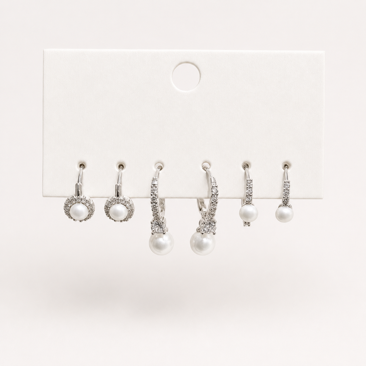 Pearl Trio Huggie Set