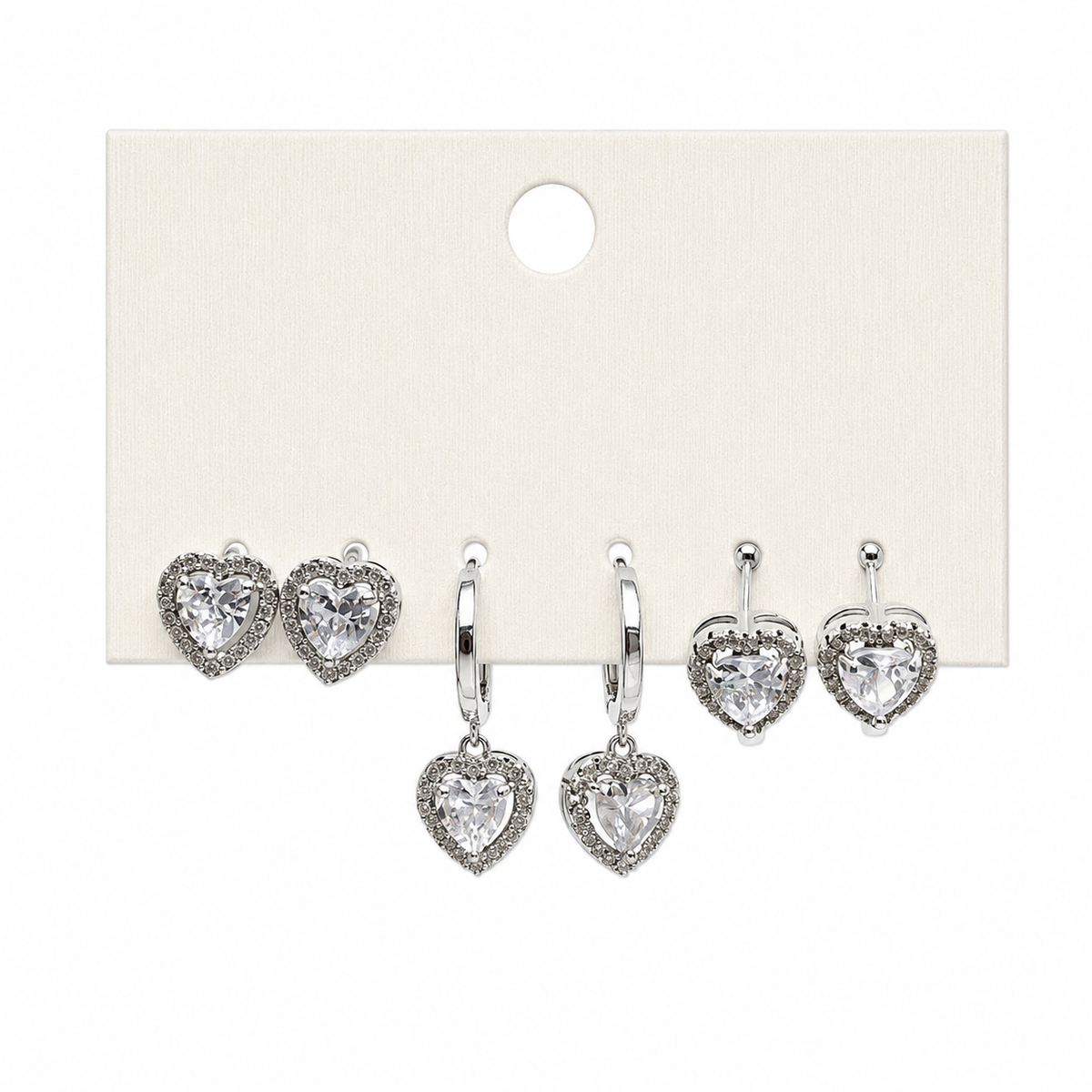 Crystal Heart Trio Set