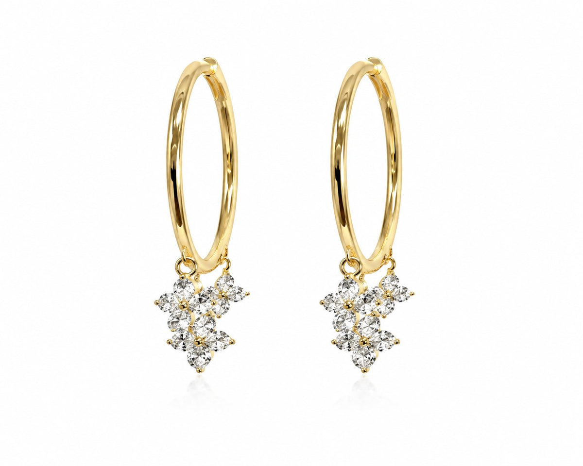 Elara Crystal Drop Hoop Earrings