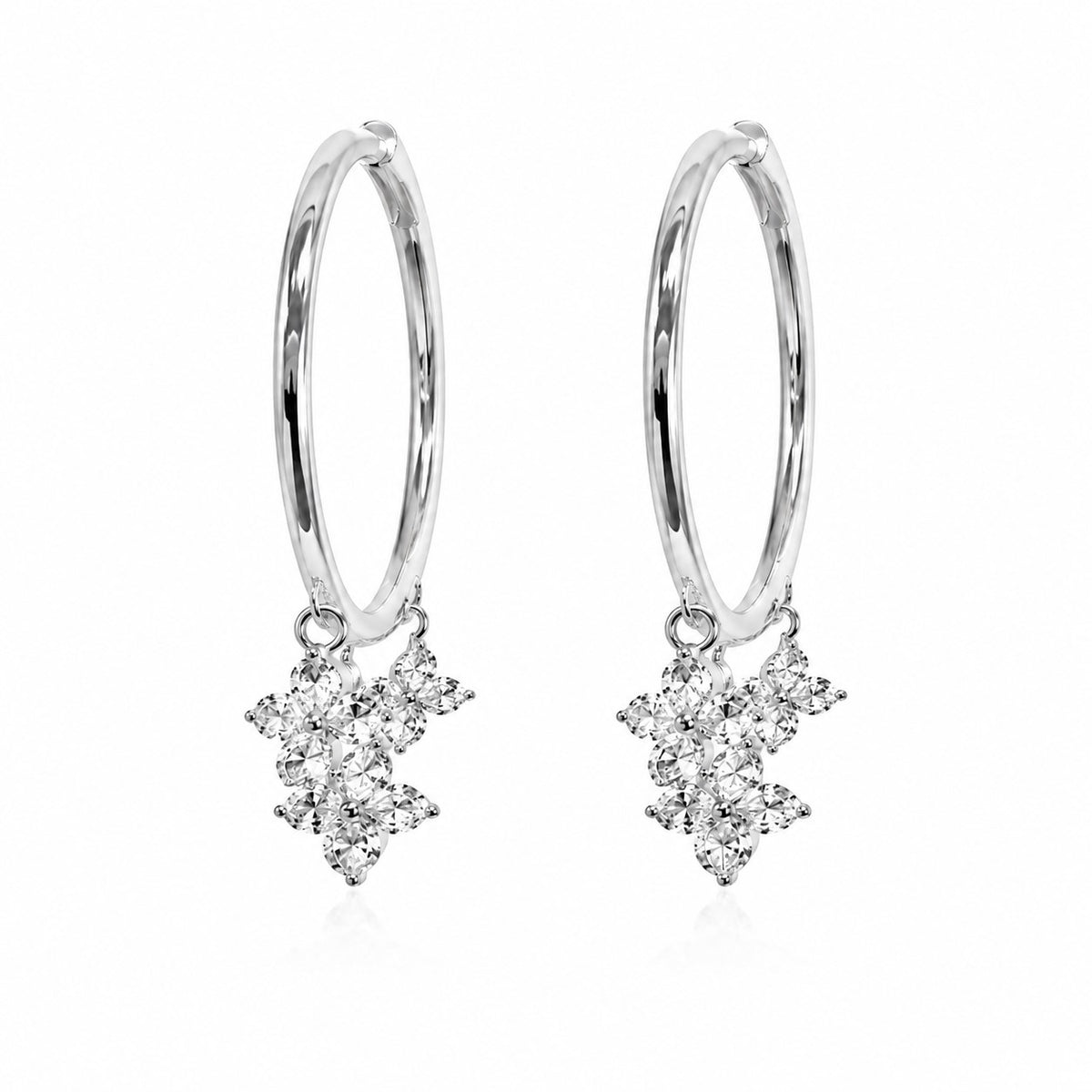 Elara Crystal Drop Hoop Earrings