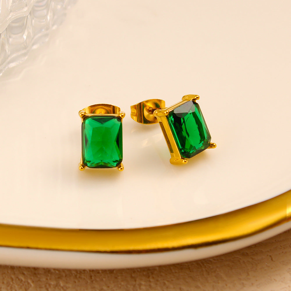 Solara Square Crystal Stud Earrings
