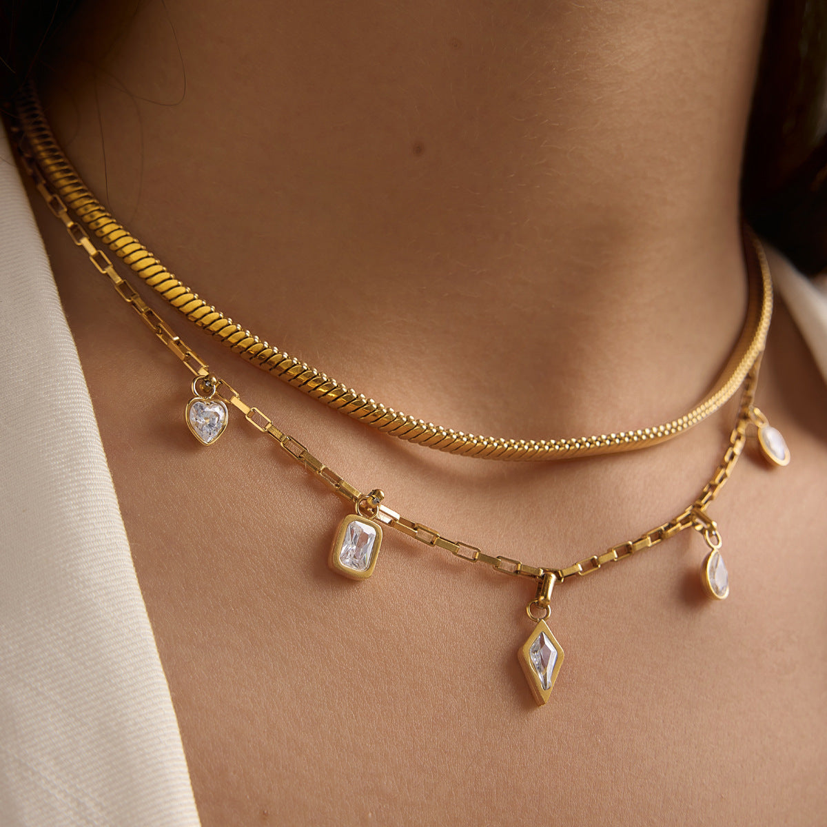 Elara Crystal Drop Necklace