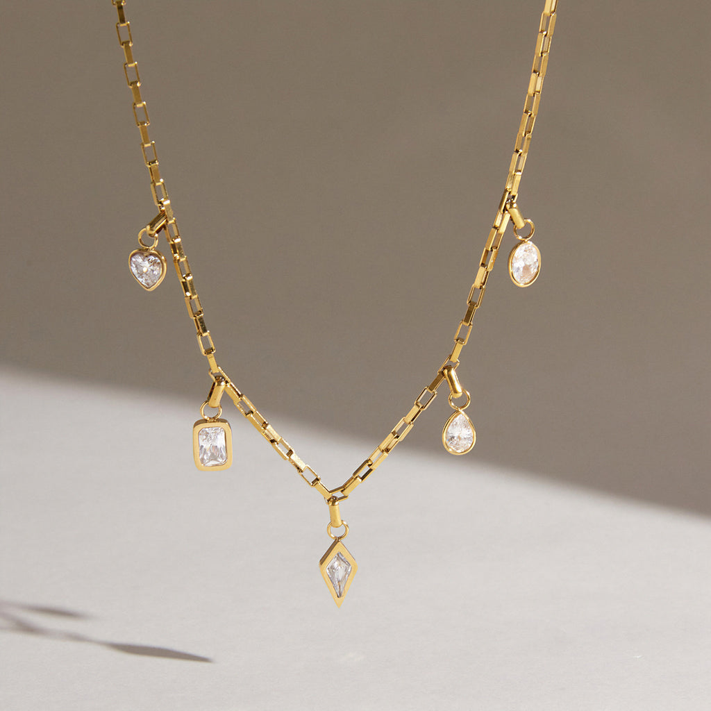 Elara Crystal Drop Necklace
