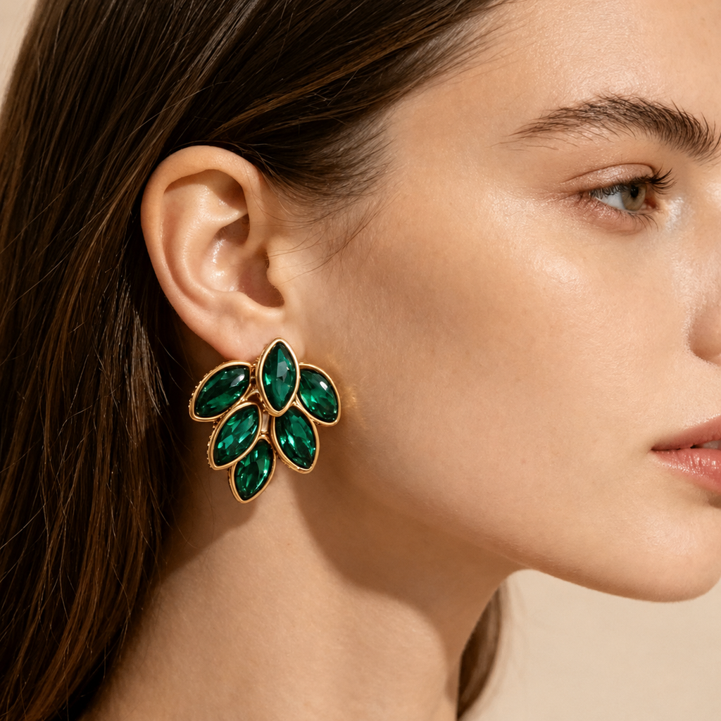Oliva Leaf Studs