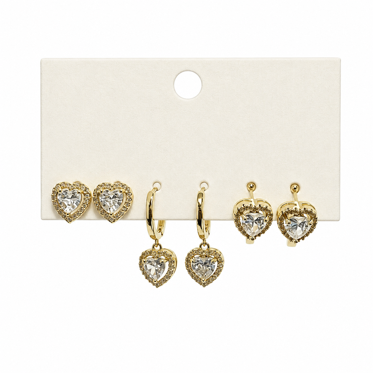 Crystal Heart Trio Set