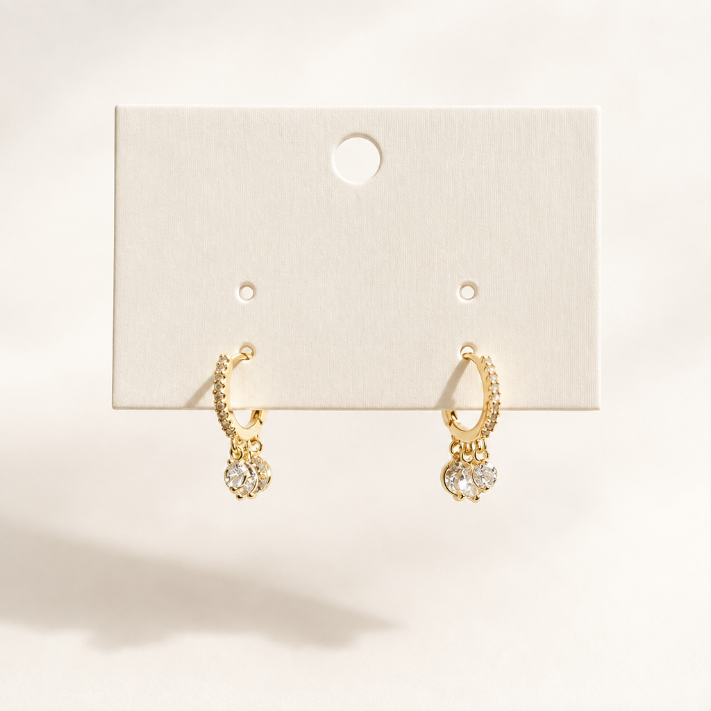 Celeste Crystal Charm Huggie Earrings