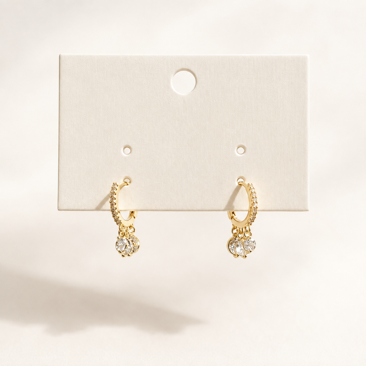 Celeste Crystal Charm Huggie Earrings